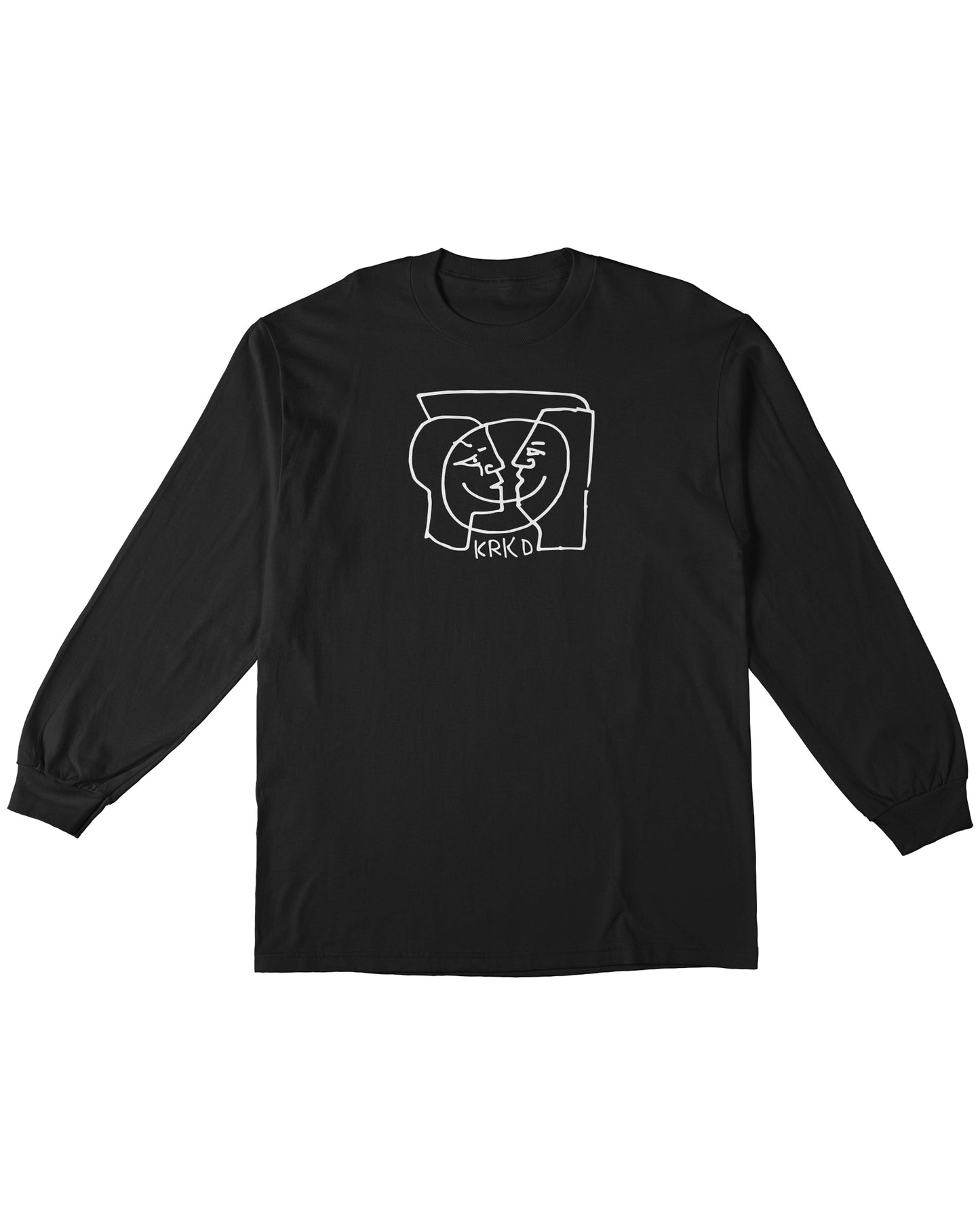 KROOKED MOON SMILE BLACK LS TEE
