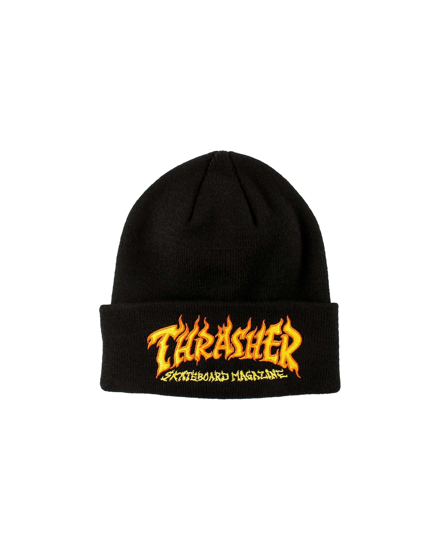 THRASHER FIRE LOGO BLACK BEANIE