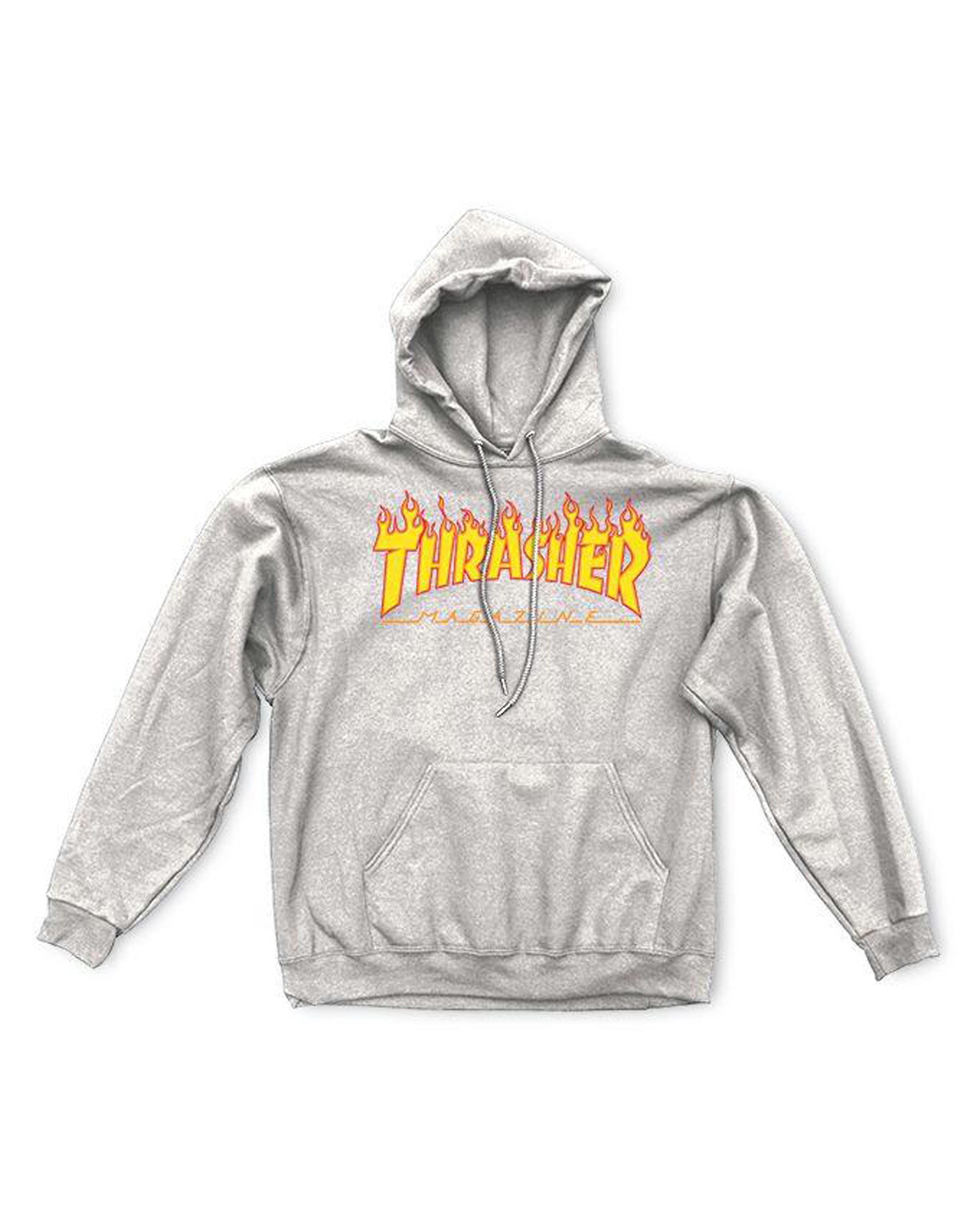 Gray thrasher outlet flame hoodie