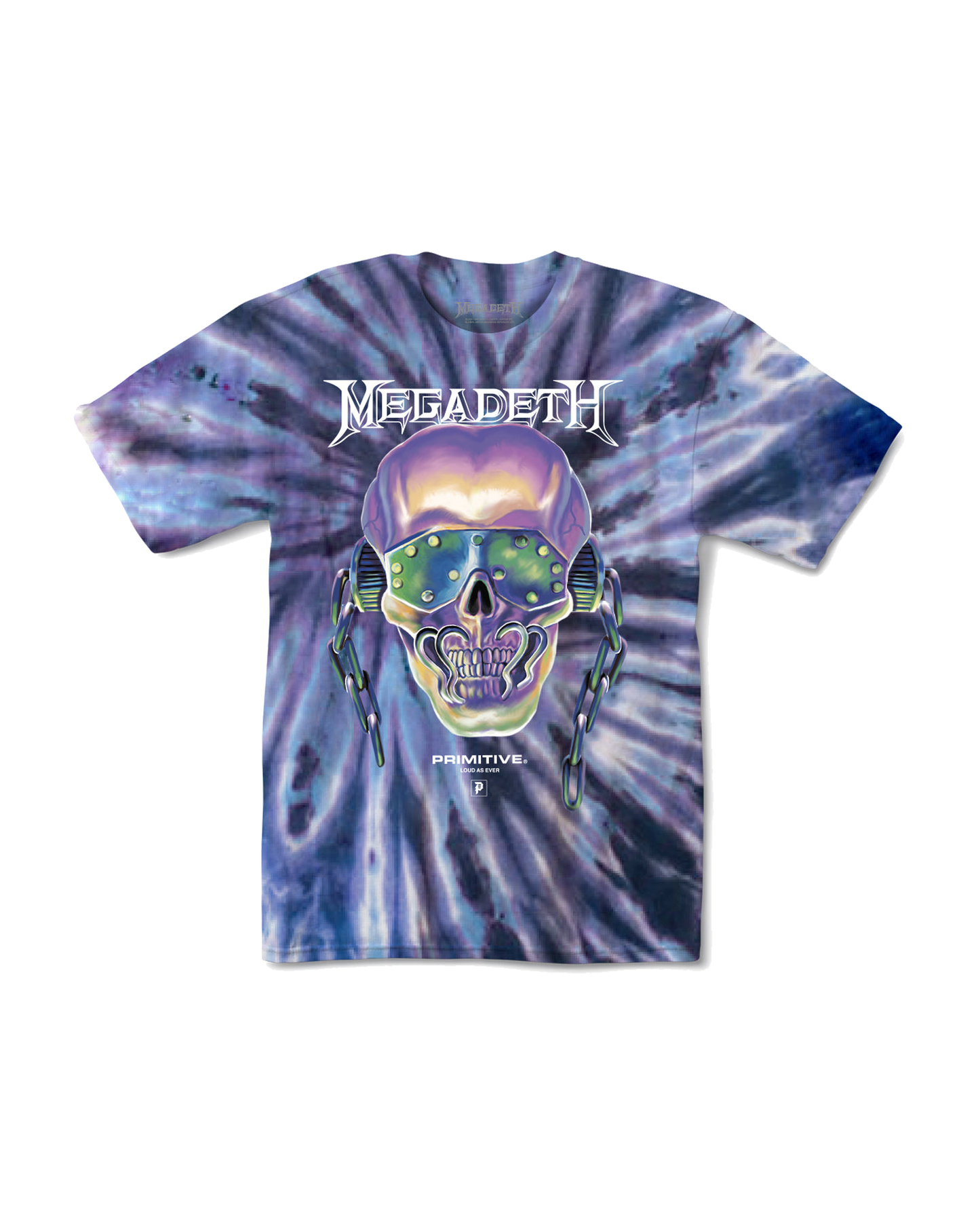 PRIMITIVE MEGADETH RATTLE HEAD TIE DYE PURPLE TEE