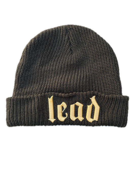 OG LEAD OLIVE 3D PUFF YELLOW EMBROIDERED BEANIE