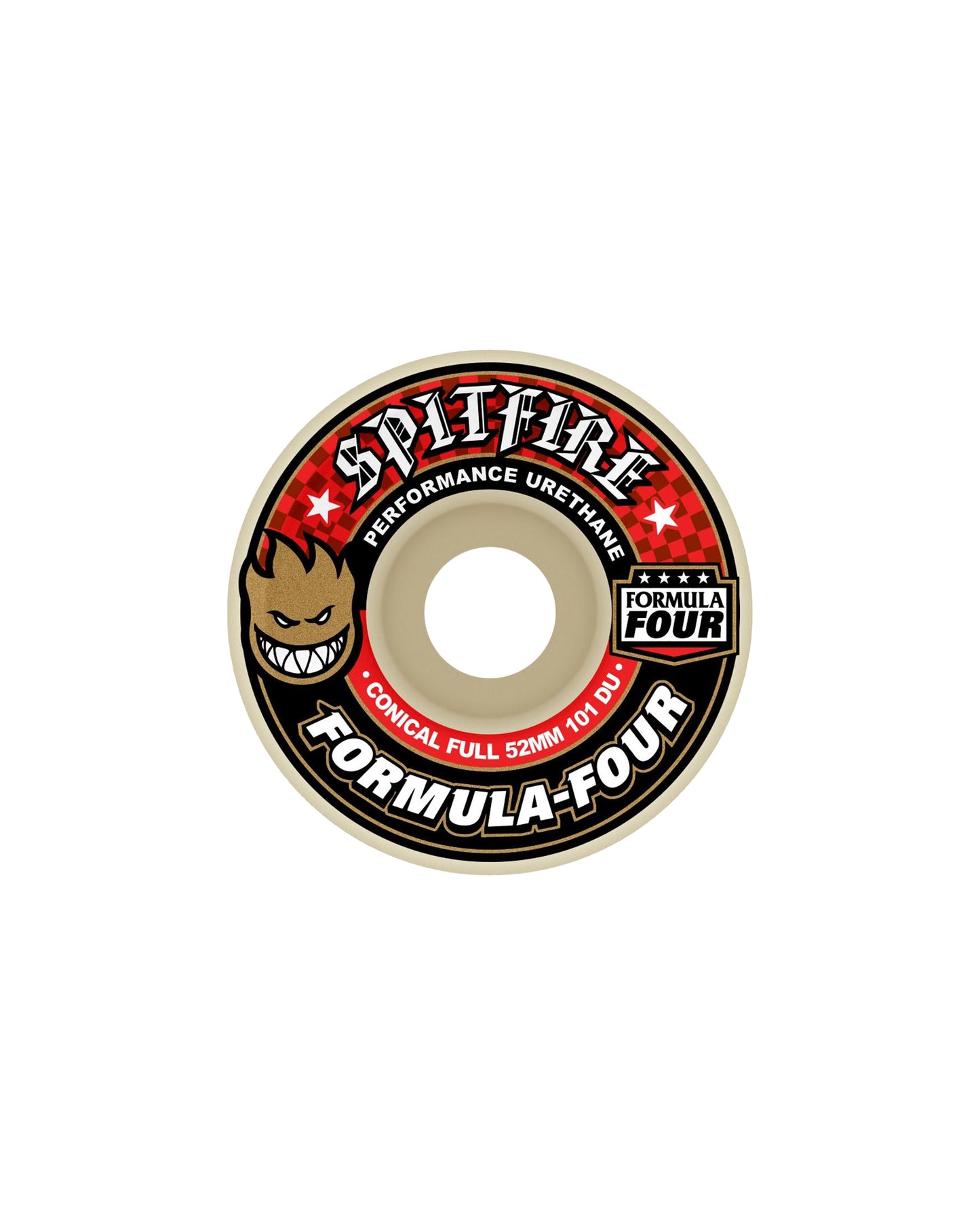 54MM SPITFIRE F4 101DURO CONICAL FULL RED WHEELS