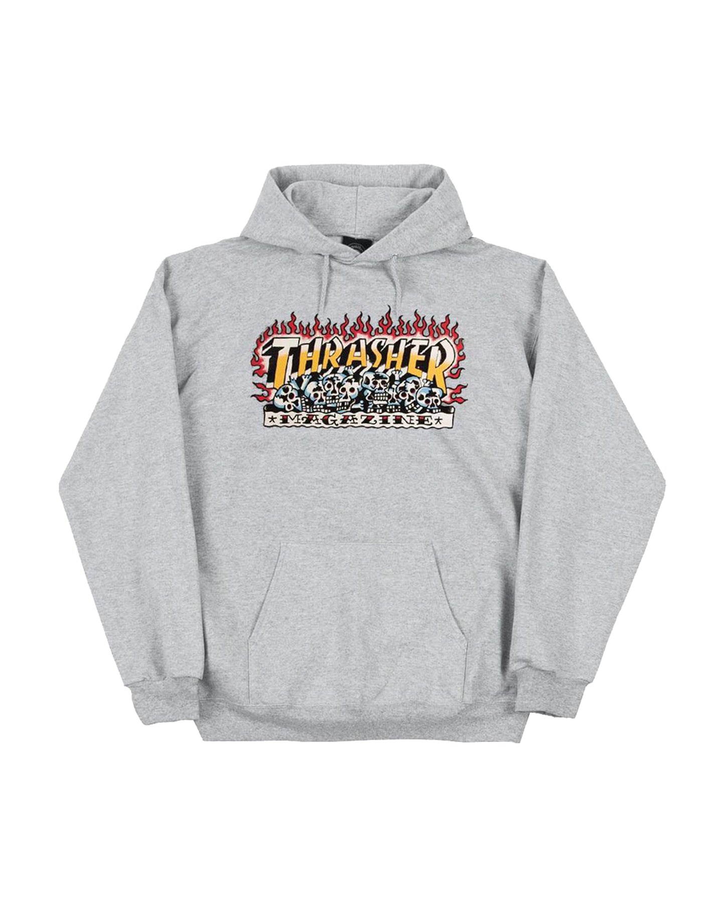 THRASHER KRAK SKULLS GREY HOODIE