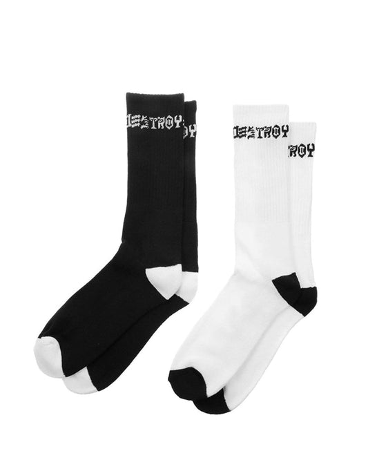 THRASHER SKATE AND DESTROY SOCKS (TWO PAIRS)